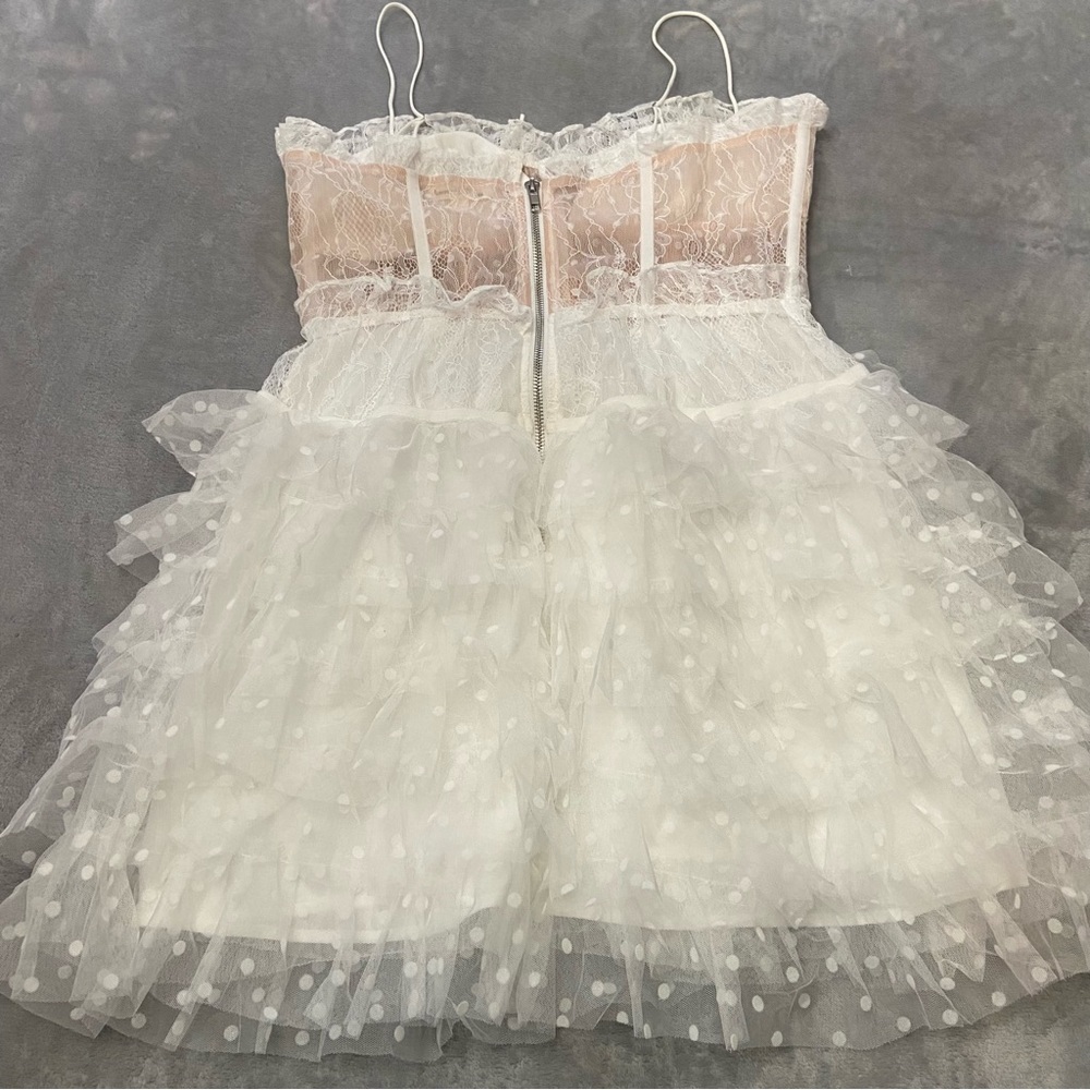 New! For love and lemons Jules tiered ruffle mini dress 27990 - Picture 9 of 14